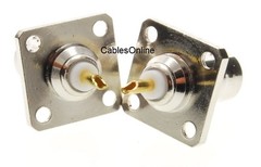2-Pack Commercial Grade BNC Female Jack Bulkhead Panel Chassis Mount Connector