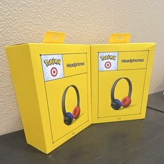 Pokémon x Target Bluetooth Headphones Black Blue Red Headband 3.5mm Jack qty 2
