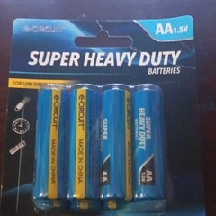 eCircuit Super Heavy Duty AA 1.5V Batteries for Low Drain Devices