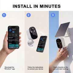 Waterproof Wireless Solar Powered Security Camera WiFi Night Vision 2-Way Audio