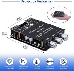 Hi-Fi 200W Bluetooth Audio Amplifier with Protective Features – Easy Install