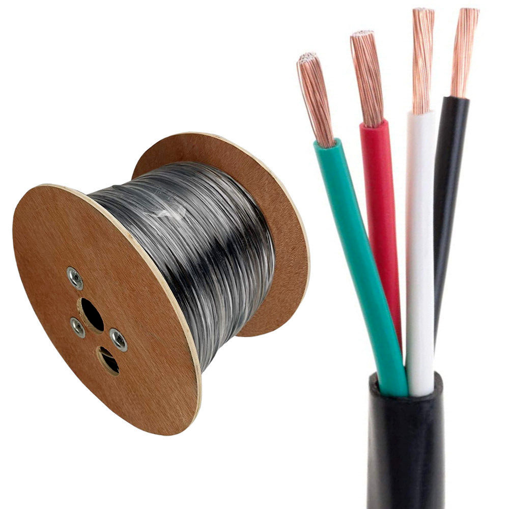 250ft Outdoor Audio Speaker Cable 16AWG 16/4 LED, A/V – Direct Burial Wire Black