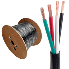 250ft Outdoor Audio Speaker Cable 16AWG 16/4 LED, A/V – Direct Burial Wire Black