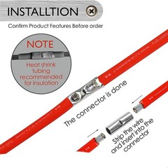 10-100pcs Non-Insulated Splice Terminals Electrical Wire Butt Connectors 2-22AWG