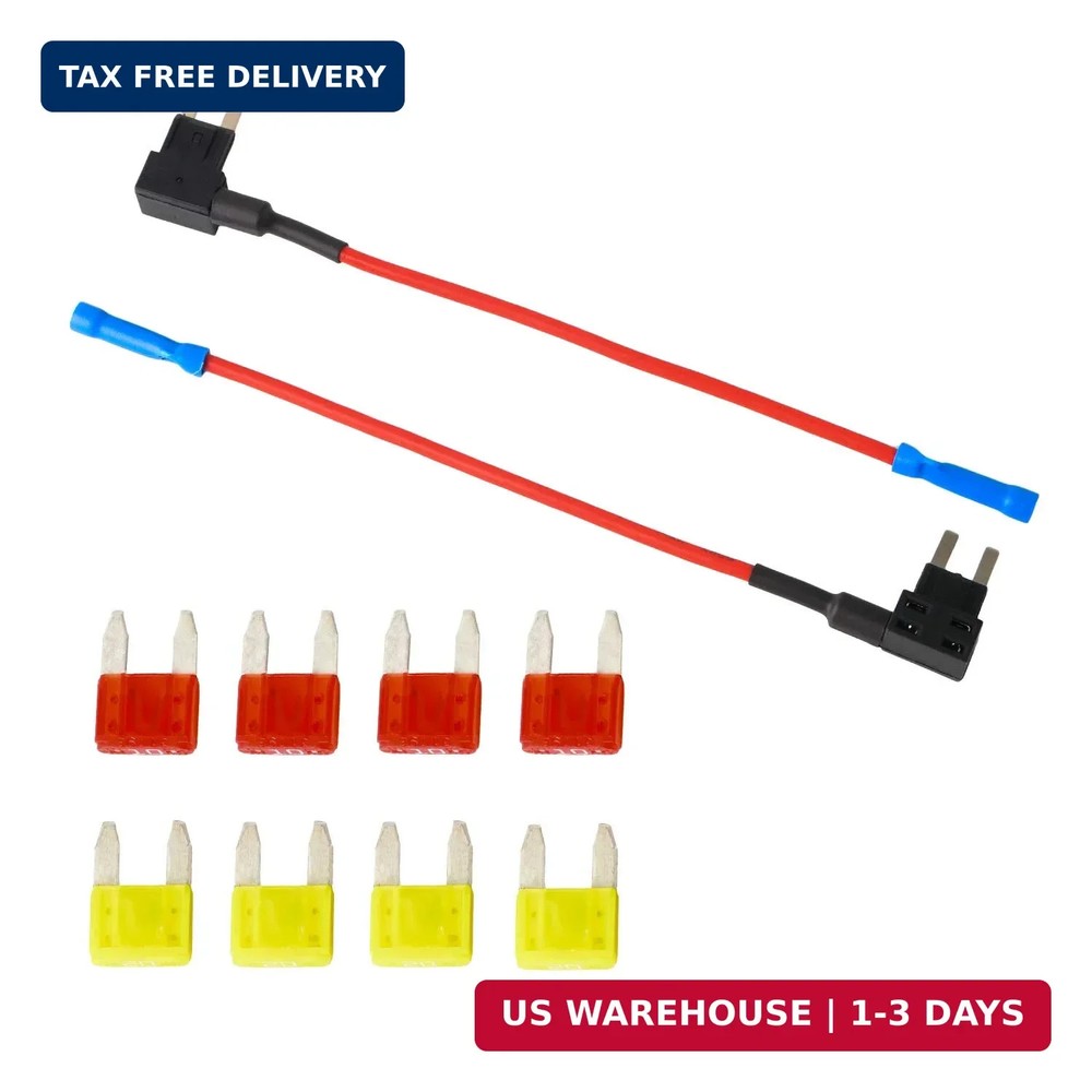 Mini Blade Fuse Holder Fuse with 10A, 20A – Tap 12V Car Add-a-Circuit Fuse TAP A