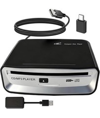 Portable CD Player for Car, External USB Compact Disc Drive for Vehicles without