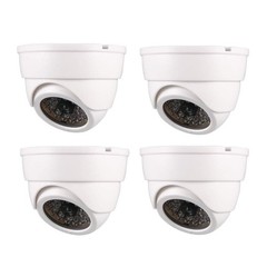 uxcell Fake Security Camera Dummy Dome CCTV with Blinking Red 95x64mm, White
