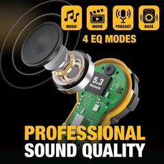 DEWALT Jobsite Pro X2 ANC True Wireless Bluetooth Earbuds IP54, 190 2097 DW2