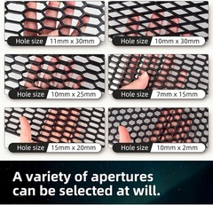 47″x16″ ABS Plastic Universal Car Grill Mesh, Honeycomb 15x20mm Black