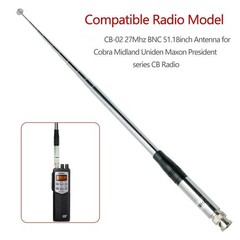 9in-51in 27MHz BNC Telescopic Antenna For Handheld/Portable CB Walkie Talkie