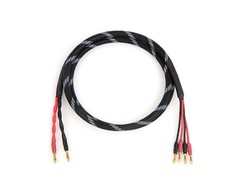 Canare 4S11 Bi-Wire Speaker Cable Single, Black Flex Braided 2 to 4 Banana.
