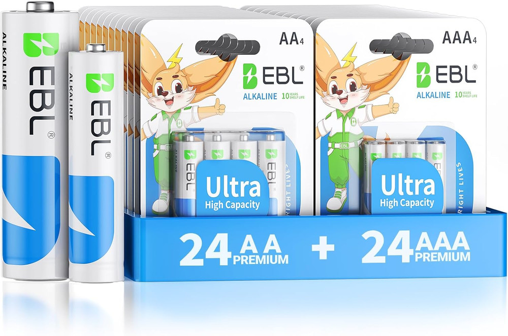 EBL AAA ,AA Alkaline Batteries 1.5V Lot of Triple A,10 Years shelf Life