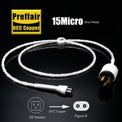 24K Gold Plated EU/US Version AC Power Cord OCC Copper Silver Plated Power Cable