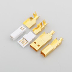Pair 5U Thickness 24K Gold Plated USB2.0 Adapter USB Type A + Type B Connector