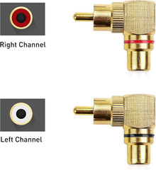 Cable Matters 2-Pack Right Angle RCA Adapter, 90 Degree RCA Adapter