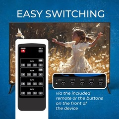 OREI 4K@60Hz 4×4 HDMI Matrix Switch with Downscaler & ARC, 18Gbps, HDCP 2.2, HDR