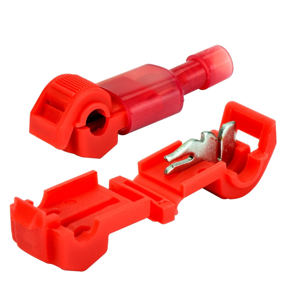 50 T-Tap Quick Disconnect Terminal Red 22-18 GA AWG Gauge Wire Connector Car