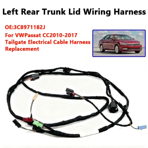 1 SET Left Rear Trunk Lid Wiring Harness 3C8971182J for VW Passat CC 2010-2017