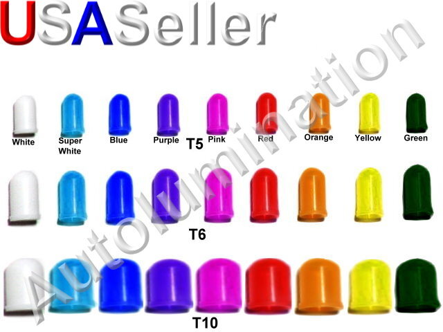 5mm 6mm 10mm T5 T6 T10 168 194 Silicone Light Bulb Lamp Colored Caps Covers Boot