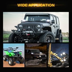 AUXBEAM 4″ 60W LED Work Light Bar Pods Spot Fog Driving Kit ATV Offroad + Wiring