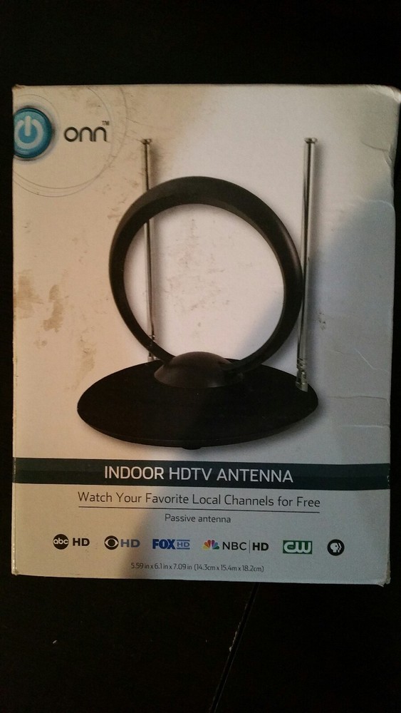 Onn Indoor HDTV Passive Antenna FM UHF VHF HD WATCH FREE CHANNELS HOME OFFICE