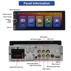 Single Din Car Stereo Wireless Apple CarPlay GPS 6.9 touchscreen Bluetooth Radio