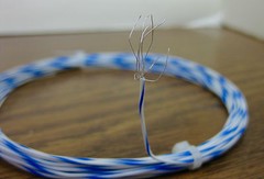 25 feet stranded 26 AWG Silver PTFE Wire White blue SPC
