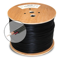 SECURITY CAMERA RG59 SOLID COPPER SIAMESE DUAL COAX CABLE WITH 2-POWER CONDUCTOR
