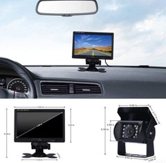 7” Backup Camera Quad Monitor Kit System Back Reverse Night Vision For Truck RV