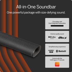 VIZIO All-in-One 2.1 ch Soundbar w/ Dolby Atmos in Black, HDMI eARC – SV210D-080