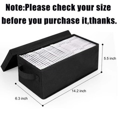 3X CD Storage Box Stackable CD Organizer Holds 105 Cases 14.37 x 5.5 x 6.3 in