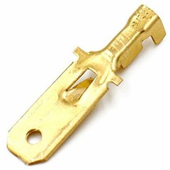 30-500pcs Non-insulated Brass Male 6.3mm Spade Terminals Crimp Wire Connectors