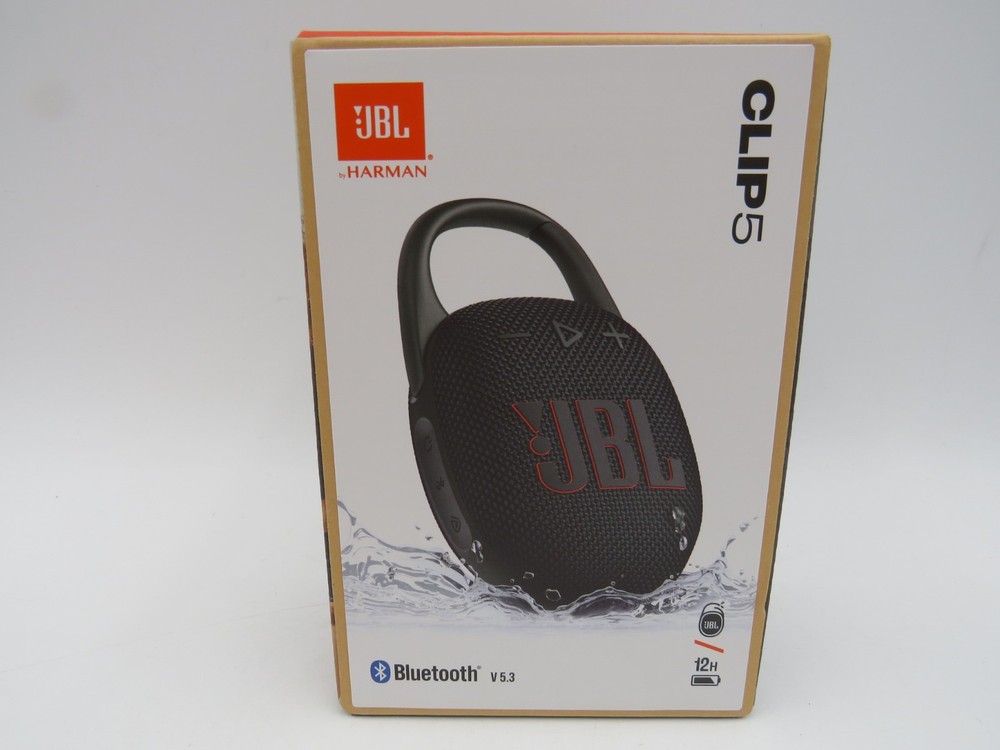 JBL CLIP 5 Bluetooth Speaker Wireless Portable Waterproof Black NEW SEALED