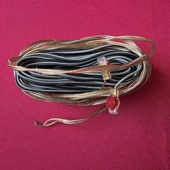 Speaker Cable 1:1 Bare Wire Ends Clear Black 39 ft