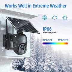 Xega 3G/4G LTE Cellular 2K HD Security Camera With SIM, Solar PTZ Camera