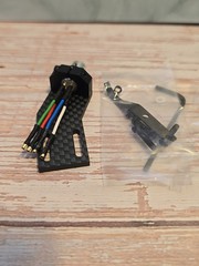 Straight Arm Angled Carbon Fiber Headshell Azimuth Adjust 2 Lock Pin HSE24