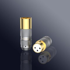 VIBORG Pair 3 Layer Plating Pure Copper Conductor Gold 3Pin XLR Connector Plug
