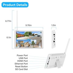 JENNOV Wireless Security Camera System Audio 10CH WIFI NVR 5MP CCTV Kit 1TB HDD