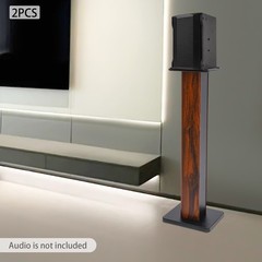 35.4in Rosewood Wood Grain Speaker Stands Pair Sand-Fillable Column 90cm