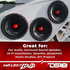 4 DS18 PRO-X6.4BM 2000 Watt 6.5″ Midrange Speakers Bullet Car Loudspeakers 4 Ohm