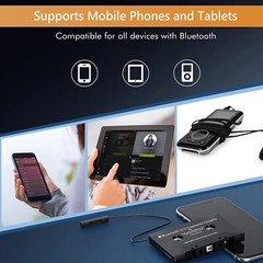 Car Audio Cassette Receiver, Bluetooth 5.0 Cassette Aux Adapter for Listening