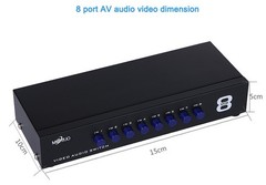 MT-VIKI 8-way RCA switcher 8 in 1 out AV Selector Box For TV Satellite