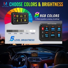 6 Gang Switch Panel 12V ON/OFF LED Light Circuit Control Box Offroad Marine Car