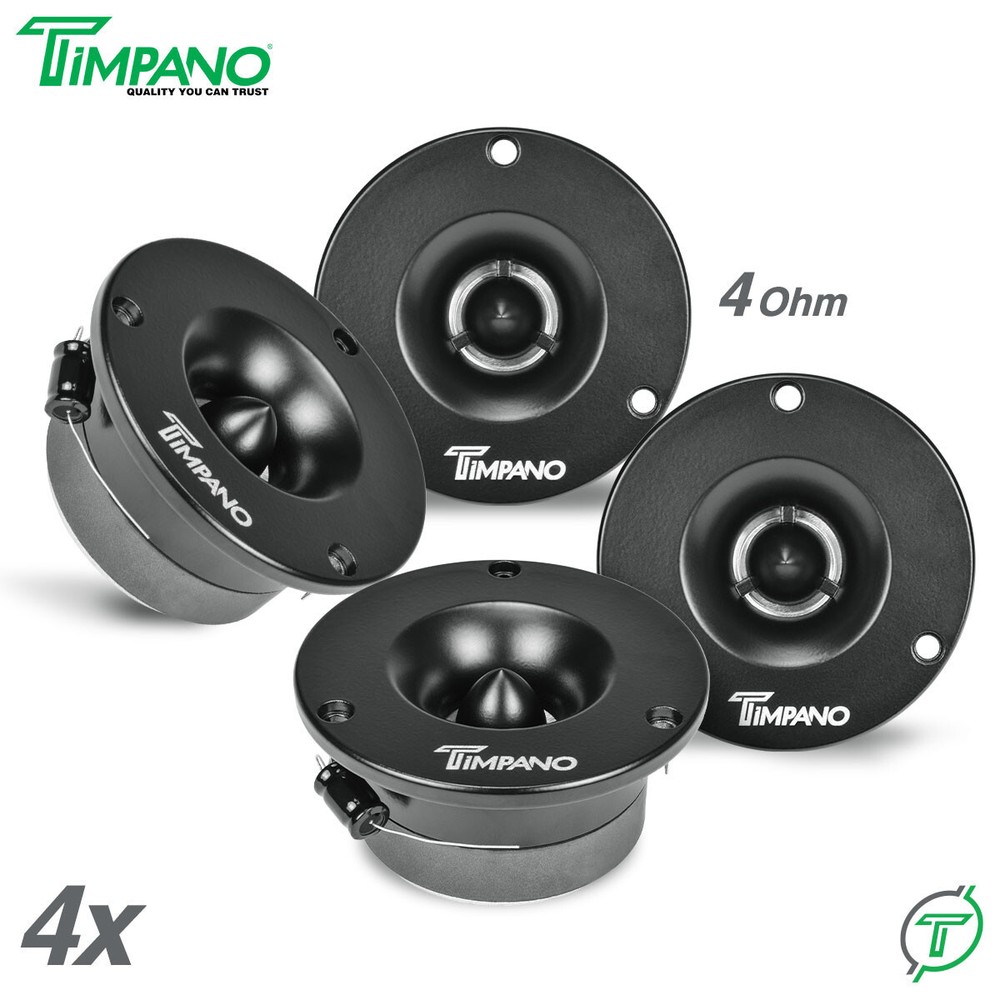 4x Timpano 1200 Watt Car Audio Bullet Tweeters TPT-ST3 BLACK 3.75″ Shallow 4 Ohm