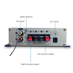 400W 12V 2 Channel Powerful Stereo Audio Power Amplifier HiFi Bass Amp Car Home