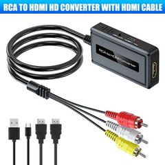RCA to HDMI Converter Analog Composite to HDMI Adapter Compatible VCR,DVD,VHS