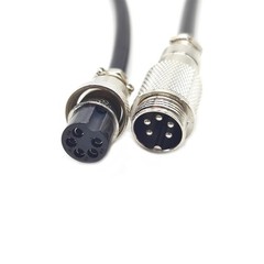 1.64 Ft GX16 5 Pin Male To Female Aviation Cable Adapter 7A 125V 20AWG