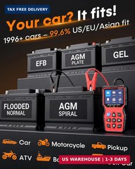 Easy to Use 2-in-1 OBD2 Scanner with Battery Tester: 1S Read & Clear Check Engin