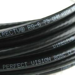 SOLID COPPER 3GHz RG6 Satellite Coax Cable 18AWG 75 Ohm CL2, Custom Cut to 200ft