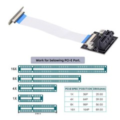 10cm 90° Low Profile PCI-E Express 1X Slot Riser Card Extender Flex Ribbon Cable